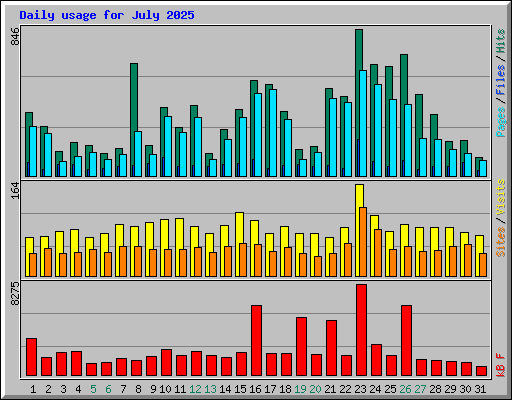 Daily usage for July 2025