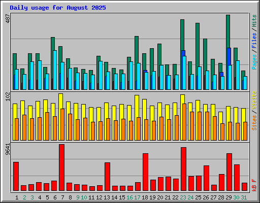 Daily usage for August 2025