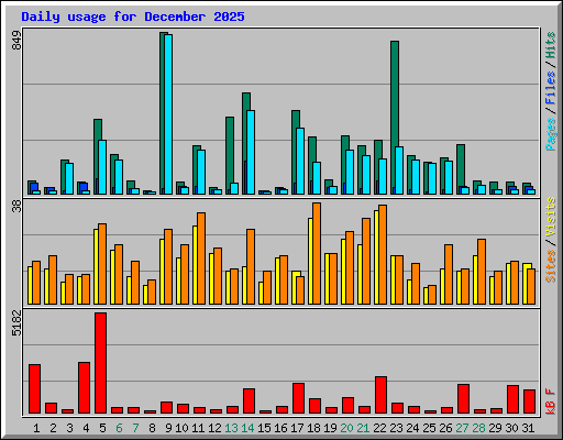 Daily usage for December 2025