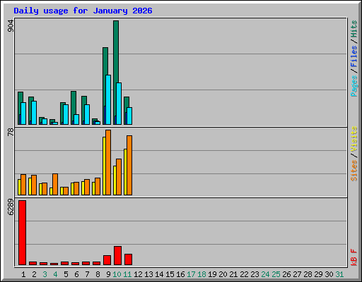 Daily usage for January 2026