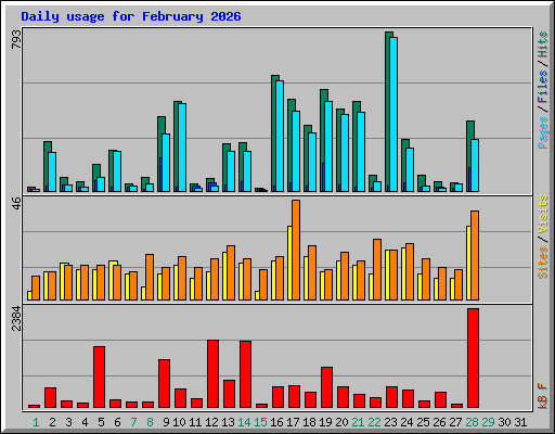 Daily usage for February 2026
