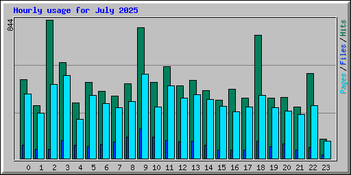 Hourly usage for July 2025