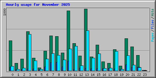 Hourly usage for November 2025