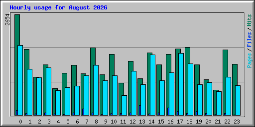 Hourly usage for August 2026